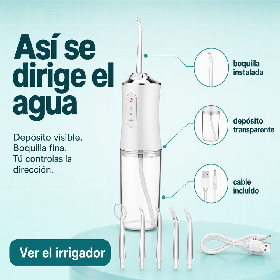 Irrigador Oral Recargable 4 Boquillas